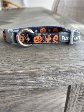 FuzzYard Dog Collar Halloween Pumpkin Adjustable Safety Lock Small